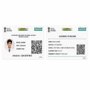 APAAR student PVC card front and reverse comparison