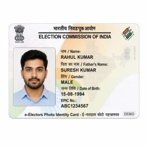 Voter ID PVC Card Reprint – clear wallet-size PVC print sample