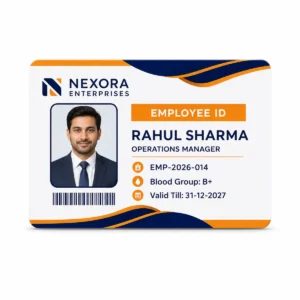 Employee PVC ID Card – clear wallet-size PVC print sample