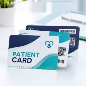 Hospital Patient Card Printing – clear wallet-size PVC print sample