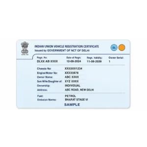 delhi rc pvc card front printing sample