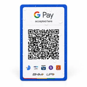 Water droplets on a portrait Google Pay QR PVC card