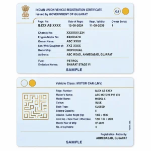 gujarat rc pvc card front and reverse PVC print examples