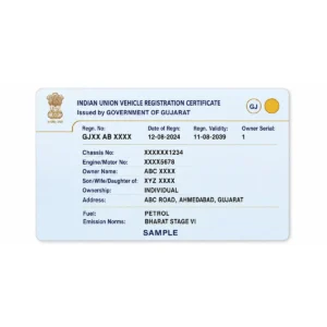 gujarat rc pvc card front printing sample
