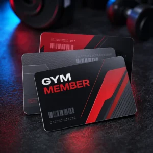 Gym Membership Card Printing – clear wallet-size PVC print sample
