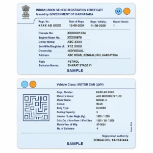 karnataka rc pvc card front and reverse PVC print examples