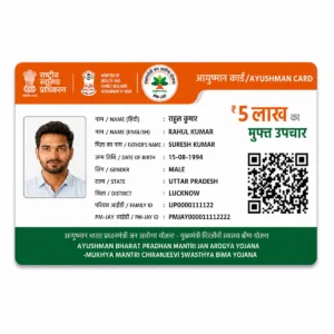 Ayushman PVC Card Order Online – clear wallet-size PVC print sample