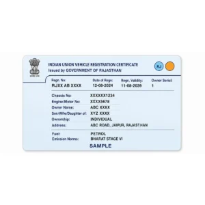 rajasthan rc pvc card front printing sample