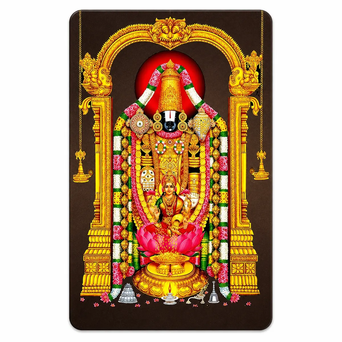 Tirupati Balaji Photo PVC Card – clear wallet-size PVC print sample