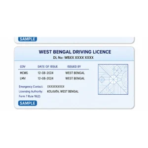 west bengal driving licence pvc card reverse printing sample