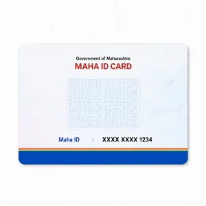 Maha ID PVC card reverse view with decorative nonfunctional code